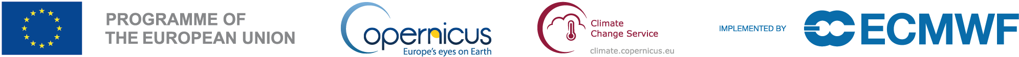 European Union, Copernicus Climate Change Service and ECMWF logo line